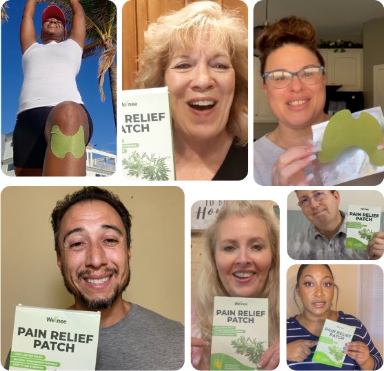Wellnee customers holding their patches